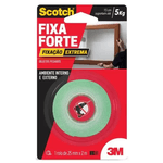 Fita Dupla Face 25 MM x 2 Metros Transparente Fixa Forte Extreme 3M