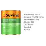 Tinta Acrílica Suvinil Rende e Cobre Muito Branco 900ml