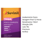 Tinta Acrílica Suvinil Toque Fosco Completo Premium Branco Neve 18L