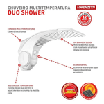 Chuveiro Lorenzetti Duo Shower Quadra Multitemperaturas Branco 7500W 