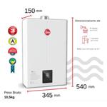 Aquecedor De Água A Gás Digital Rheem 12 Litros Gn Cor Branco