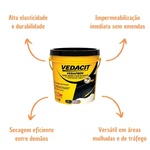 Manta Liquida Vedapren Preto 3,6 L Vedacit Laje Banheiro 