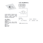 Spot Embutir Par20 Quadrado Orientavel Alumínio Injetado Face Plana Alamin - AL2014/1Q (Linha Mirum)