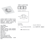 Spot Embutir Dicróica GU10 Quadrado Orientável Alumínio Injetado Face Plana Alamin - AL2011/1Q (Linha Mirum)