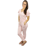 Pijama Cirúrgico Feminino Comfy - Lírio Rosa Bebê