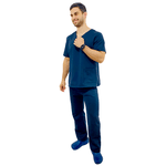 Pijama Cirúrgico Masculino Gabardine - Azul Marinho