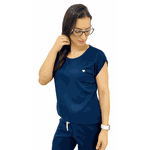 Scrub Cirúrgico Feminino Trendy - Gabardine Azul Marinho 