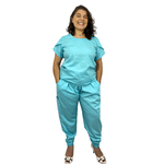 Pijama Cirúrgico Feminino Trendy - Azul Claro