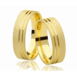 Alianças de casamento e noivado em ouro 18k 750 trabalhada com fosco diamantado 6,50 mm
