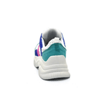 Tênis Sneaker Chuncky Recortes em Branco Verde e Rosa
