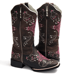 Bota Texana feminina Franca Boots bico quadrado hopper pink