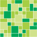 Pastilhas Resinadas - Variada Mosaico Verde Claro