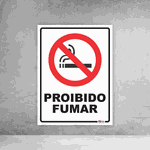 Placa de Sinalização - Proibido Fumar