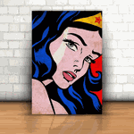 Placa Decorativa - Mulher Maravilha Pixel