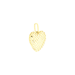 Pingente de Ouro 18K de Coração Vazado e Diamantado
