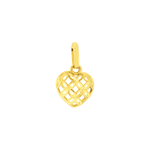 Pingente de Coração em Ouro 18K Pequeno Diamantado