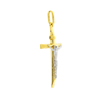 Pingente Crucifixo Ouro 18K Bicolor Médio