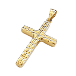 Pingente Crucifixo Texturizado em Ouro 18k