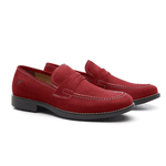 Sapato Masculino Loafer Vermelho Calhetas