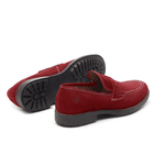 Sapato Masculino Loafer Vermelho Calhetas