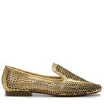 Sapato Com Laser Metalizado Cristal Ouro