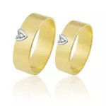 Par De Alianças De Ouro Amarelo 18k