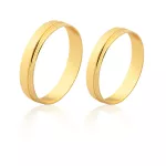 Aliança Em Ouro 18k Com Friso