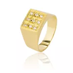 Anel Masculino Em Ouro Amarelo 18k 0,750