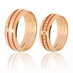 Aliança De Noivado e Casamento Em Ouro Rose 18k 0,750 Fa-608-r