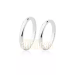 Alianças Abauladas Em Ouro Branco 18k