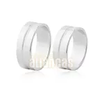 Aliança De Noivado e Casamento Em Ouro Branco 18k 0,750 Fa-487-b