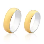 Aliança Em Prata 0,950k Revestida Com Ouro Amarelo 18k