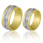 Alianças de Ouro com Fios em Ouro Branco