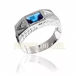 Anel De Formatura Masculino Em Ouro Branco 18k 0,750 Fa-005-n-b