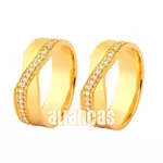 Alianças De Ouro 18k Com Diamantes