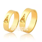 Alianças De Ouro 18k Com Imagem De Nossa Senhora De Aparecida