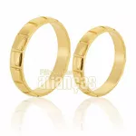 Alianças Trabalhadas De Ouro Amarelo