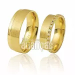 Alianças de Noivado e Casamento em Ouro Amarelo 18k 0,750