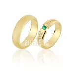Alianças De Noivado e Casamento Em Ouro Amarelo 18k