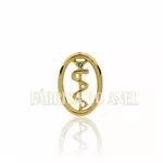 Boton De Formatura De Medicina Em Ouro Amarelo 18k 0,750 B-226