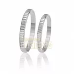 Alianças De Noivado e Casamento Em Ouro Branco 18k 0,750 Fa-174