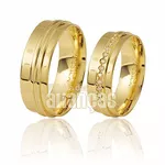 Par De Alianças De Ouro Amarelo 18k