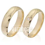 Par De Alianças De Ouro Amarelo 18k