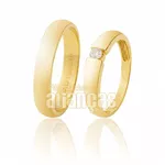 Par De Alianças De Ouro Amarelo 18k