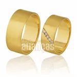 Alianças De Noivado e Casamento Em Ouro Amarelo 18k 