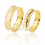 Alianças De Noivado e Casamento Em Ouro Amarelo 18k 