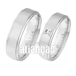 Aliança De Noivado e Casamento Em Ouro Branco 18k 0,750 Fa-497-b