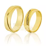 Alianças De Noivado e Casamento Em Ouro Amarelo 18k 
