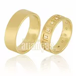 Alianças De Noivado e Casamento Em Ouro Amarelo 18k