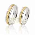 Aliança De Ouro Branco e amarelo 18k